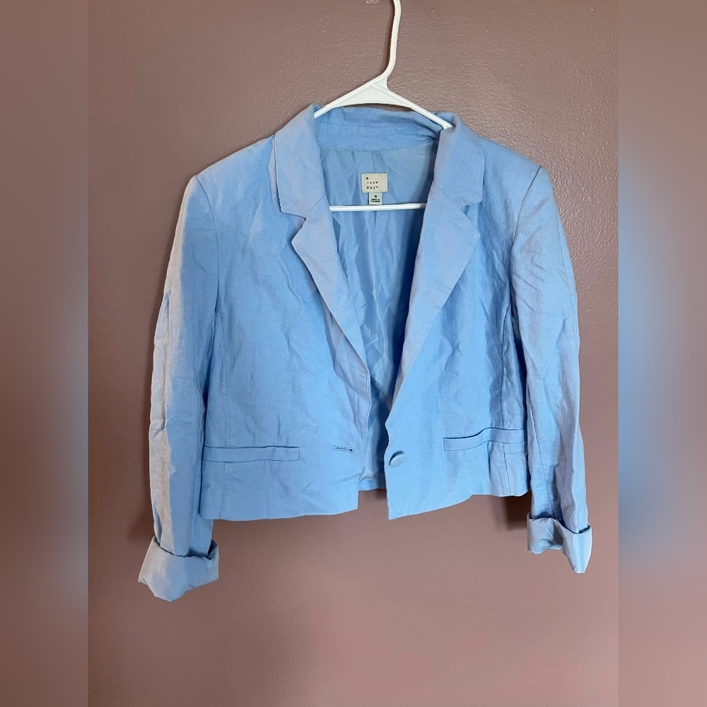 A New Day Cropped Single Button Blazer Size M
